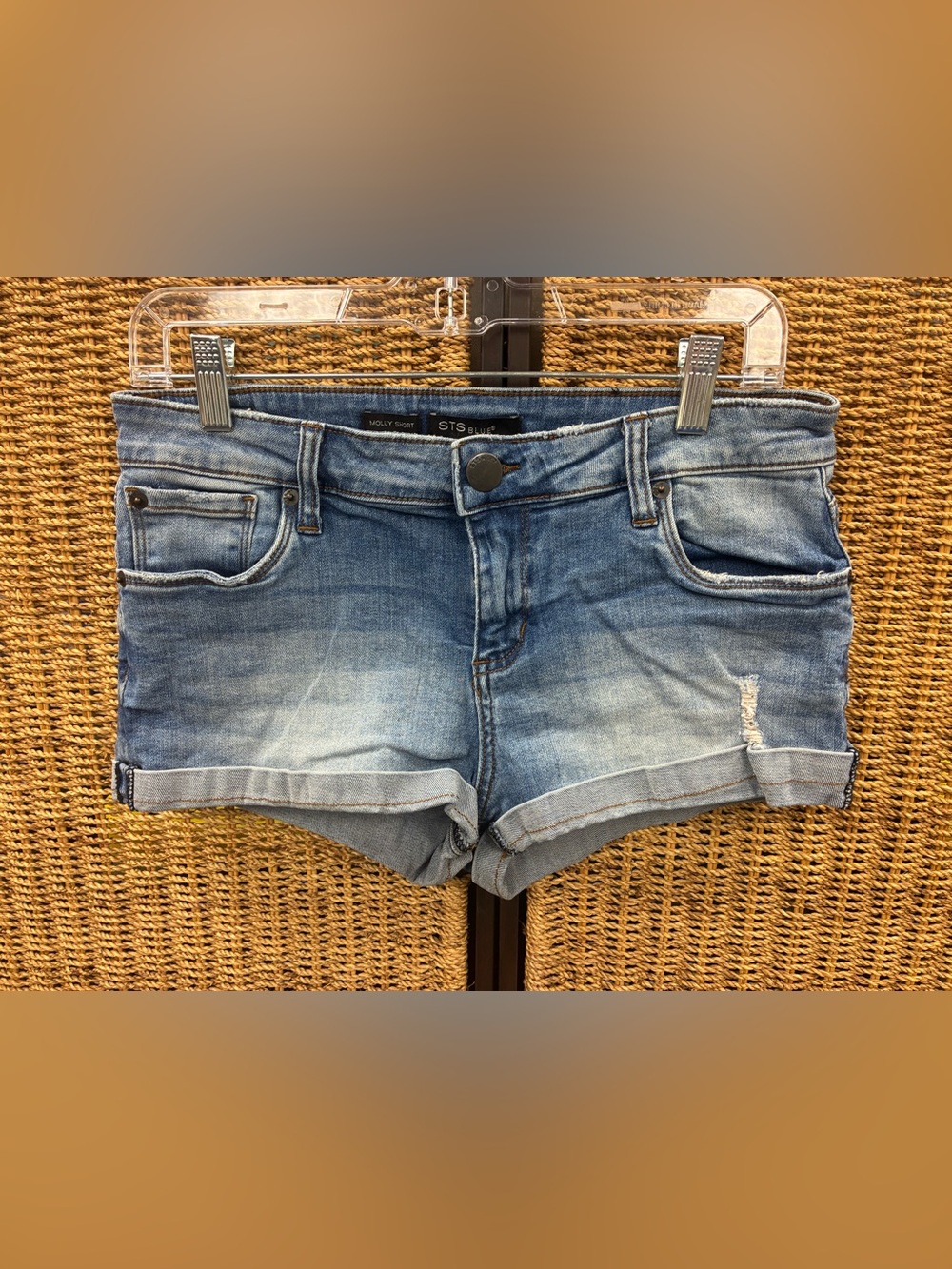 STS Blue Molly Short Denim Shorts Women’s Size 28 Distressed Cuffed Light Wash